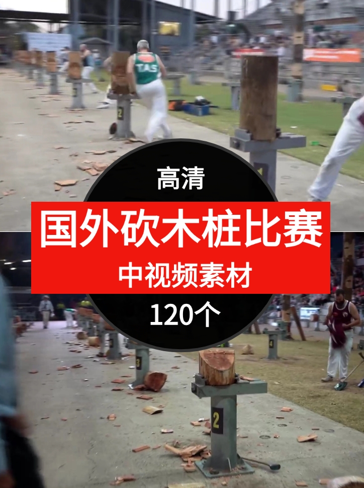 国外砍木桩比赛视频素材中视频素材-黑马创业网