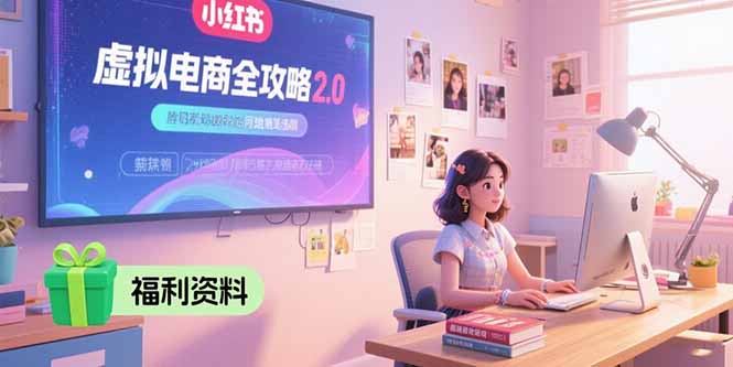 虚拟电商全攻略2.0，开店选品实操流程，账号定位、货源发布、笔记发布技巧-黑马创业网